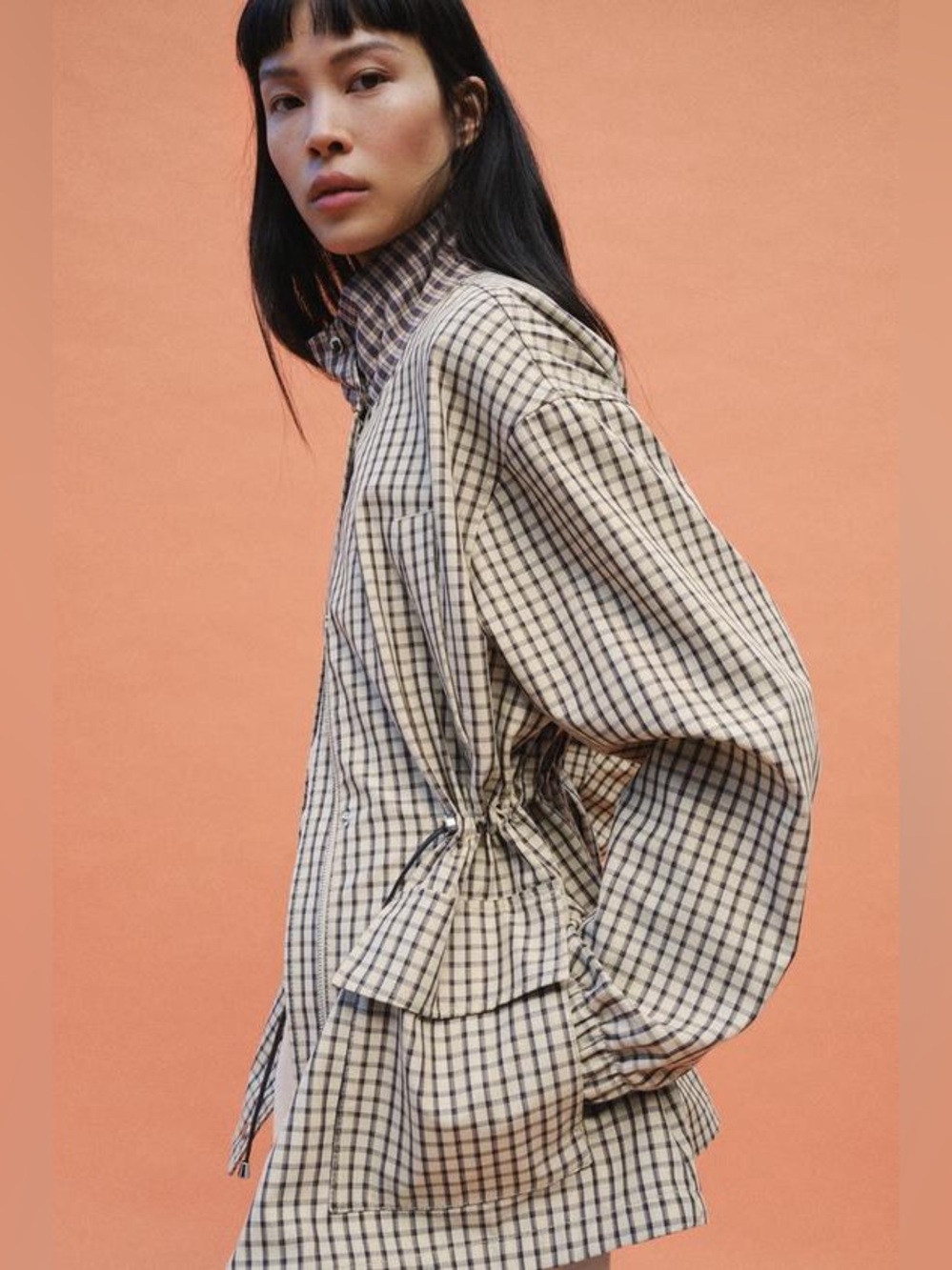 ZARA ✨VIRAL✨Check High-Neck Jacket - Picture 5 of 14